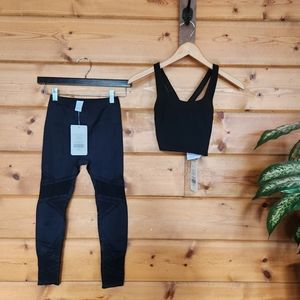 Fabletics NWT Outfit Ella Sculptknit Bra Mosaic High Waisted Leggings Both Sz XS